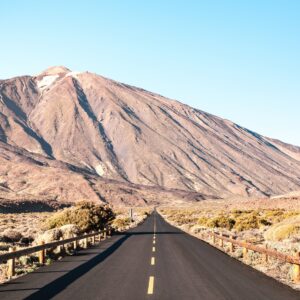 Asphalt road to Teide National Park in Tenerife